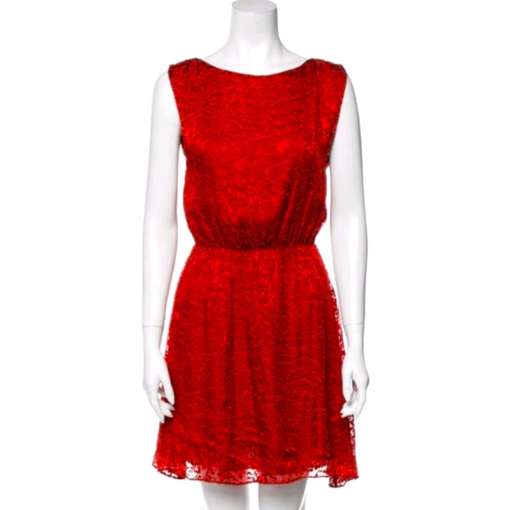 Alice + Olivia printed red mini dress